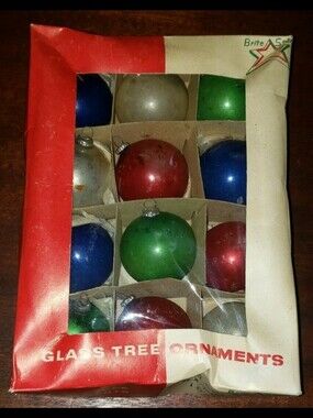 Vintage MCM Brite Star Christmas Ornaments In Original Box
